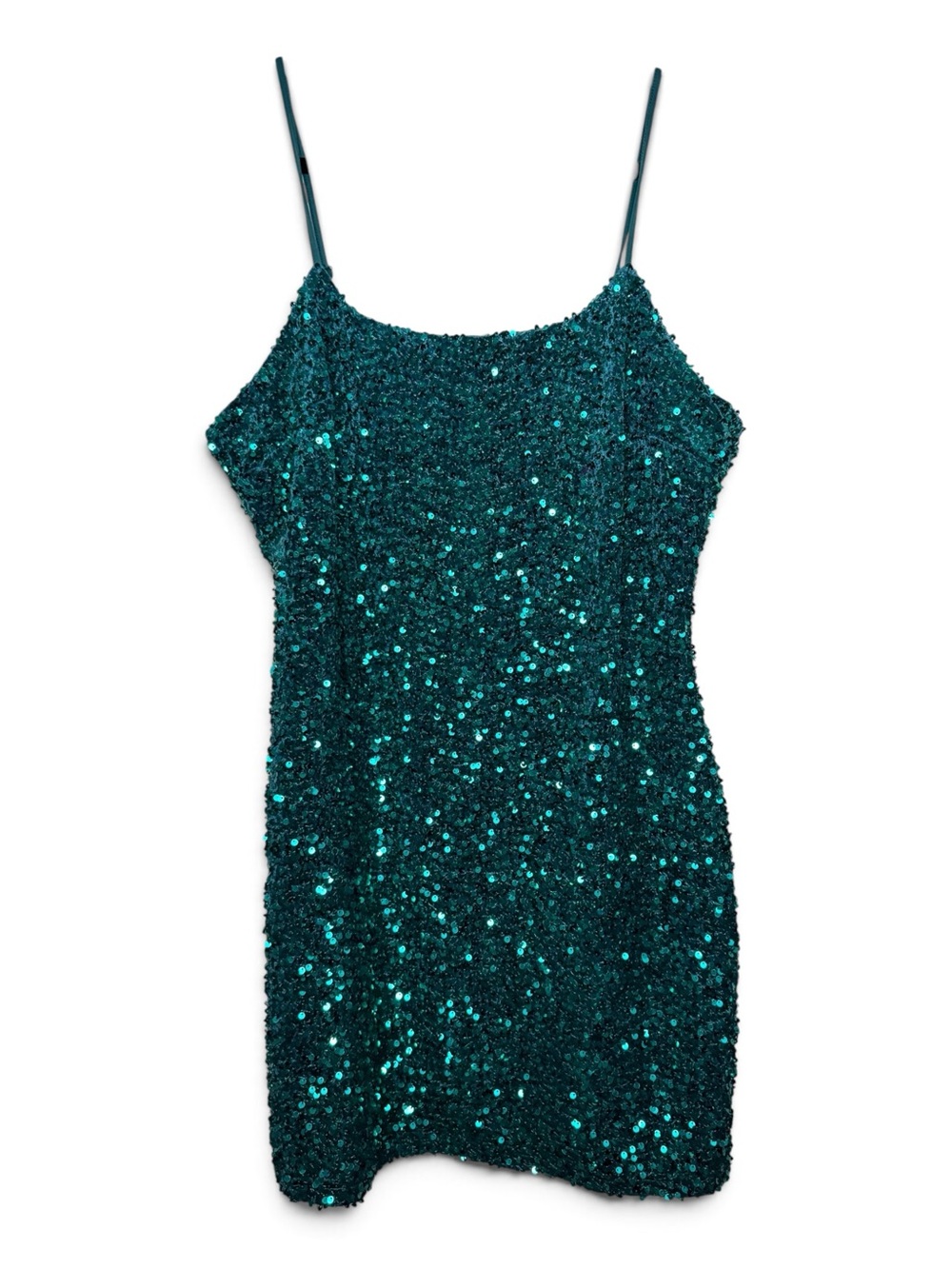 BP Women’s Sz XL Teal Sequin Slip Mini Dress
